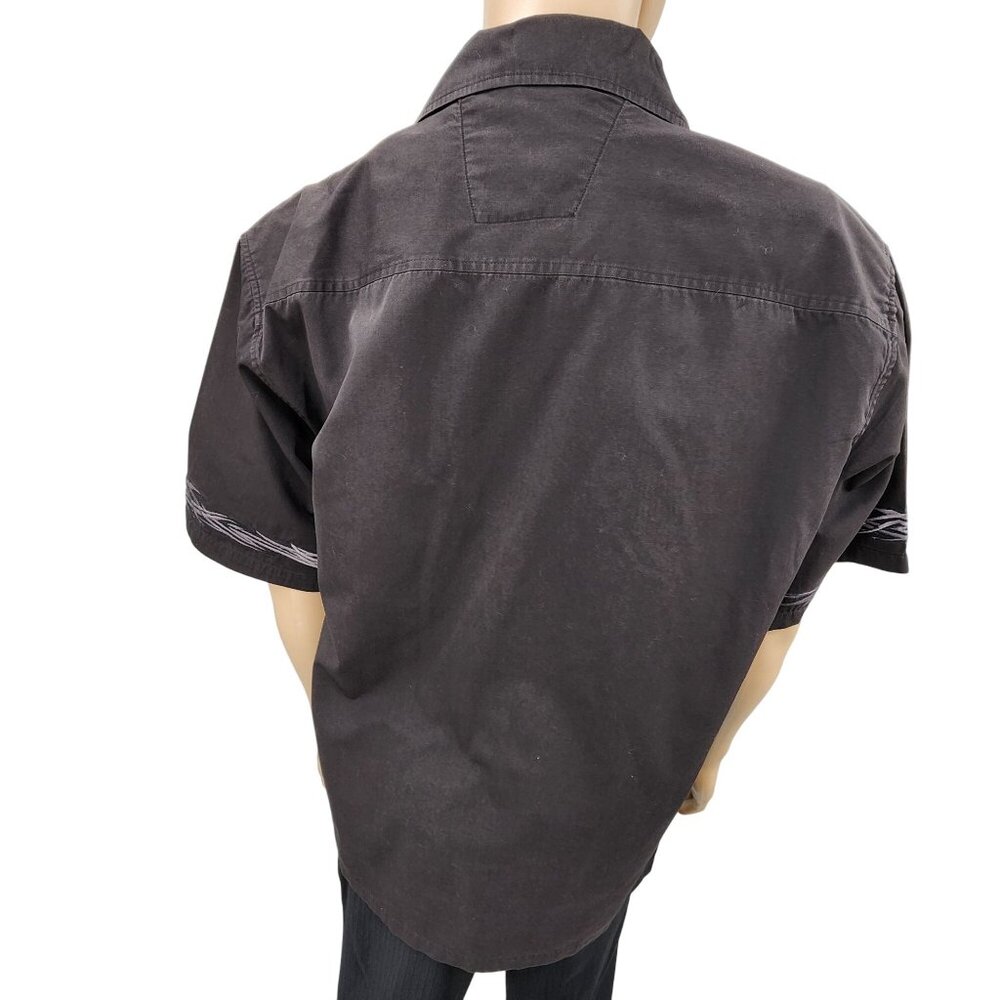 House Of Blues Charcoal Short Sleeve Button-Up Shirt Mens X-Large - Picture 3 of 11